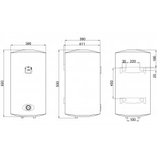 Водонагреватель (бойлер) электрический накопительный Thermo Alliance Slim D80V15Q2