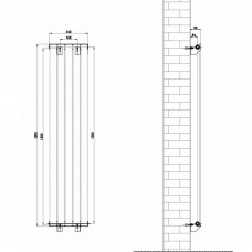 Дизайнерский вертикальный радиатор отопления ARTTIDESIGN Livorno 5/1600/340/50 (LV.5.160.34.5.G) серый матовый