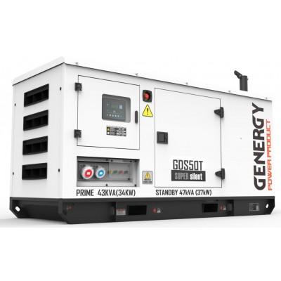 Генератор дизельный GENERGY GDS50T SUPER Silent 47KVA 37KW 400/230V