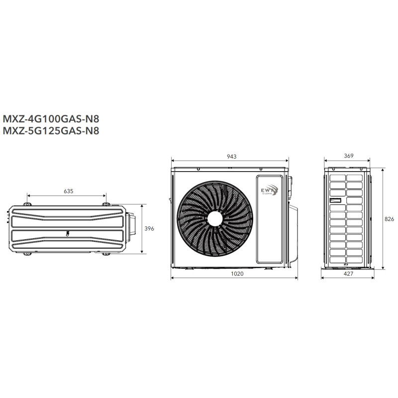 Зовнішній блок мульти-спліт системи EWT Clima MXZ-4G100GAS-N8