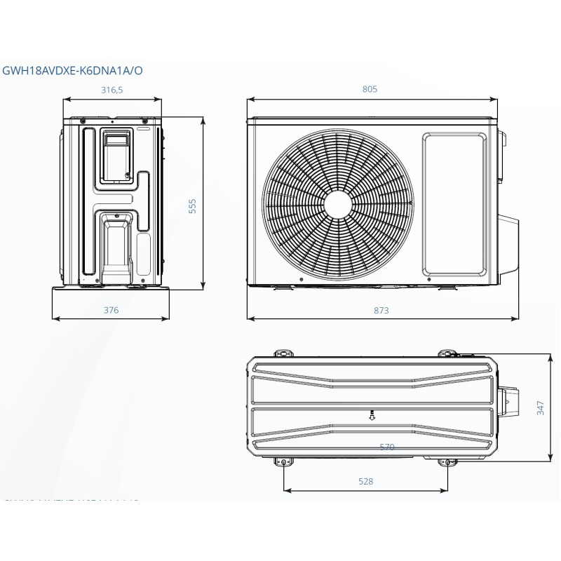 Інверторний кондиціонер Gree Airy GWH18AVDXE-K6DNA1A