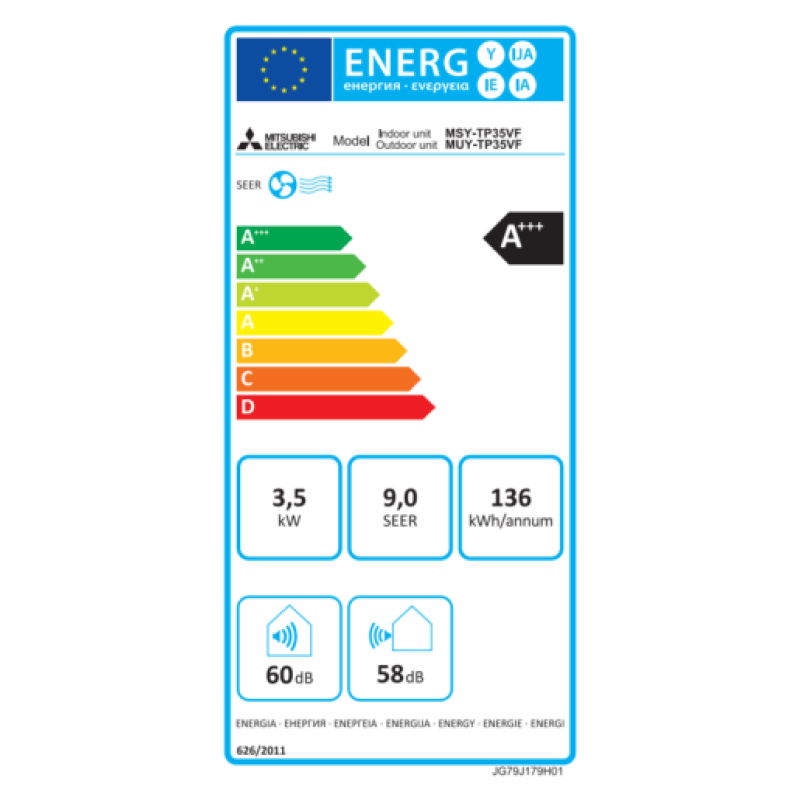 Інверторний кондиціонер для серверної Mitsubishi Electric MSY-TP35VF/MUY-TP35VF