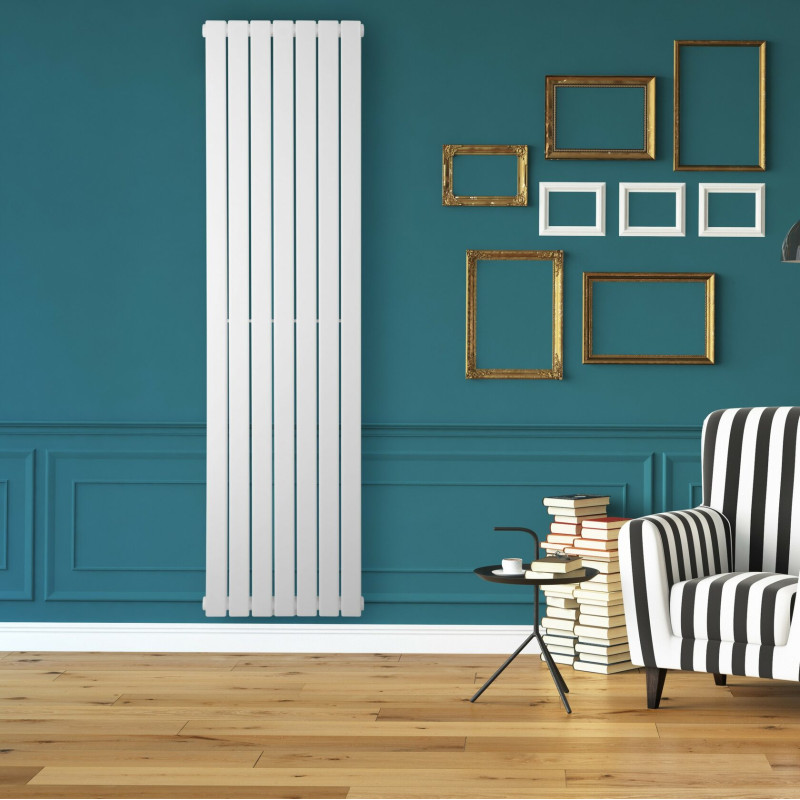 Дизайнерский вертикальный радиатор отопления Betatherm Blende 394x1400x45 RAL 9016M White