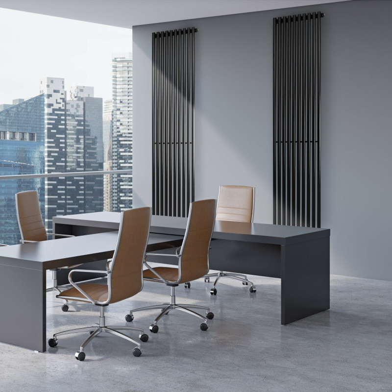 Дизайнерский вертикальный радиатор Betatherm Praktikum 387x1800x57 RAL 9005M Black
