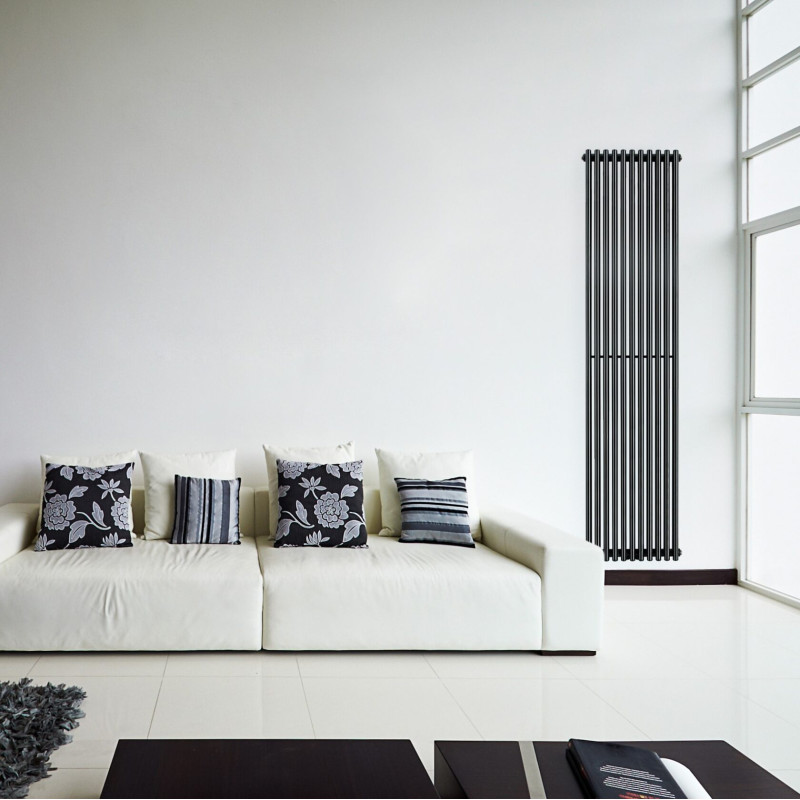 Дизайнерский вертикальный радиатор Betatherm Praktikum 425x1800x79 RAL 9005M Black