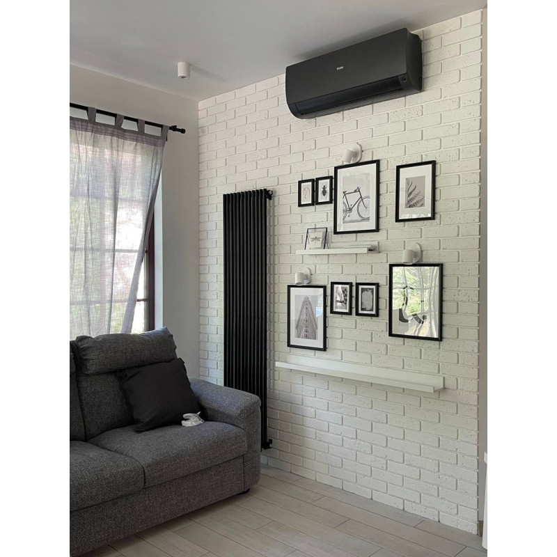 Дизайнерский вертикальный радиатор Betatherm Praktikum 463x1800x57 RAL 9016M Black