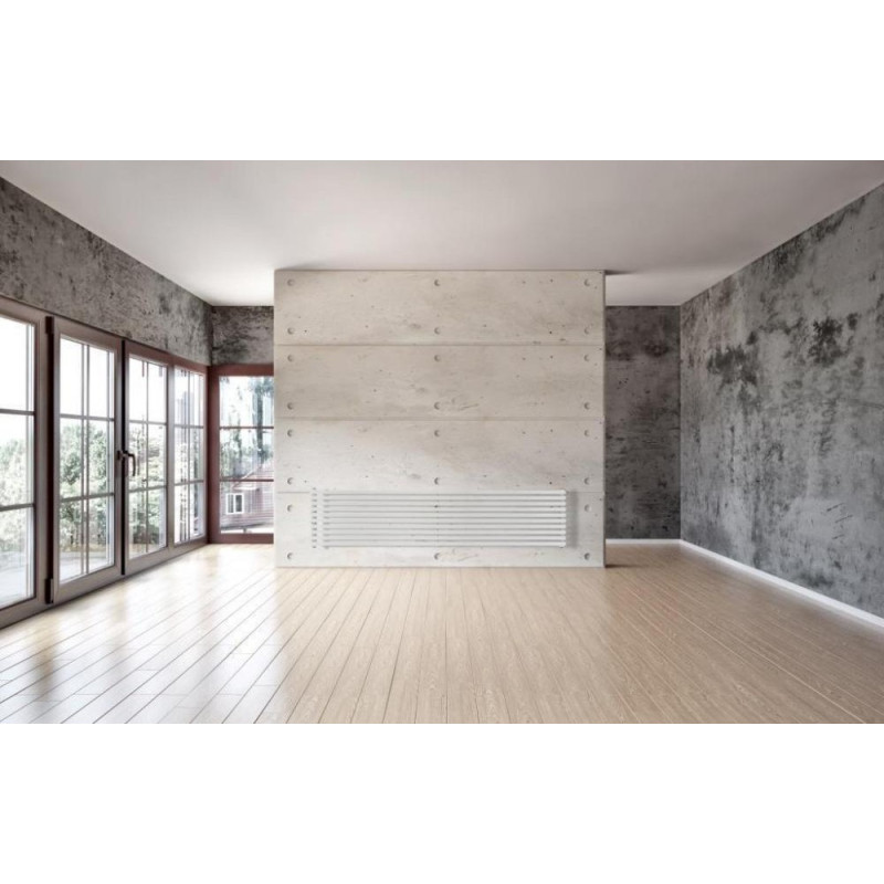 Дизайнерский горизонтальный радиатор Betatherm Quantum 1600x285x79 RAL 9016M White