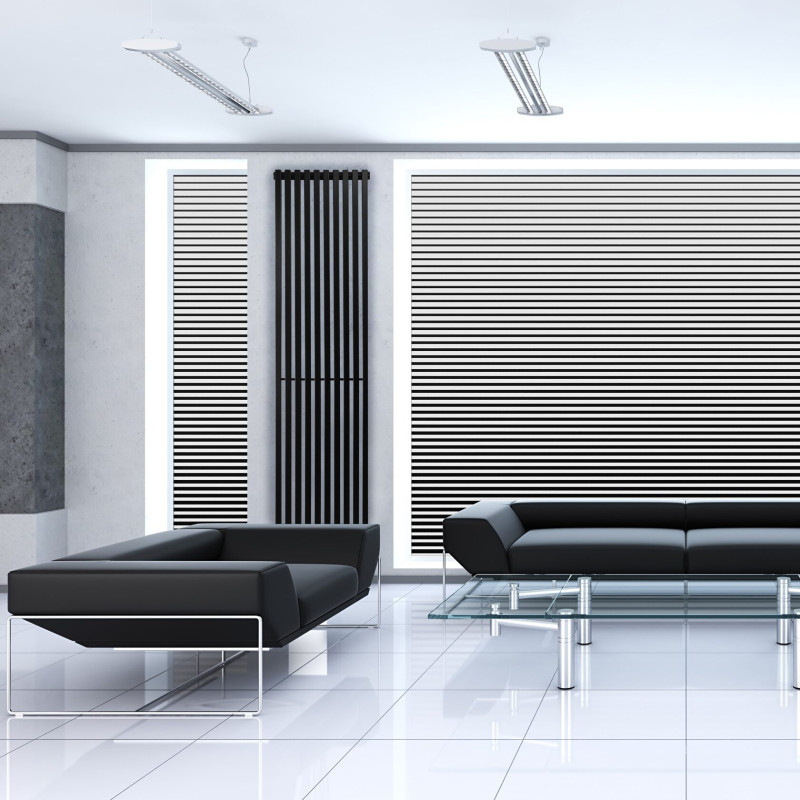 Дизайнерский вертикальный радиатор отопления Betatherm Quantum 405x1800x57 RAL 9005M Black