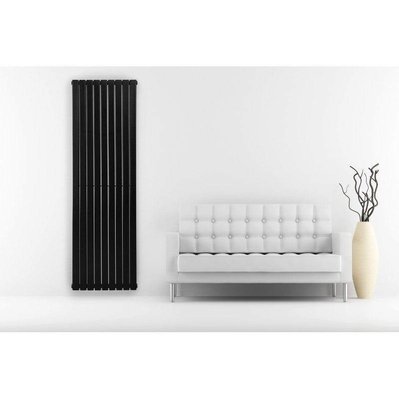 Дизайнерский вертикальный радиатор отопления Betatherm Quantum 485x1800x57 RAL 9005M Black