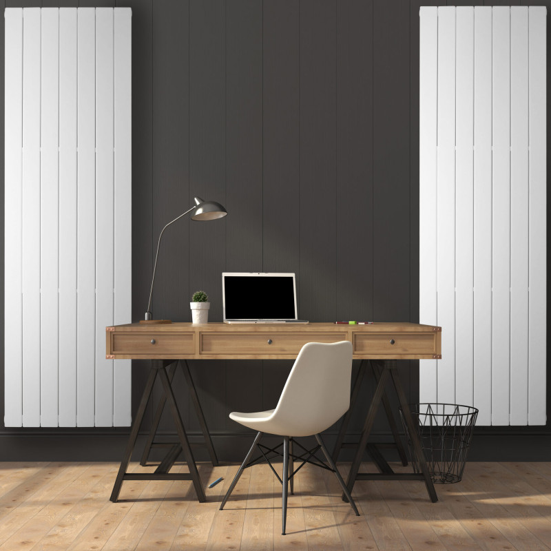 Дизайнерский вертикальный радиатор отопления Betatherm Terra 490x1800x45 RAL 9016M White
