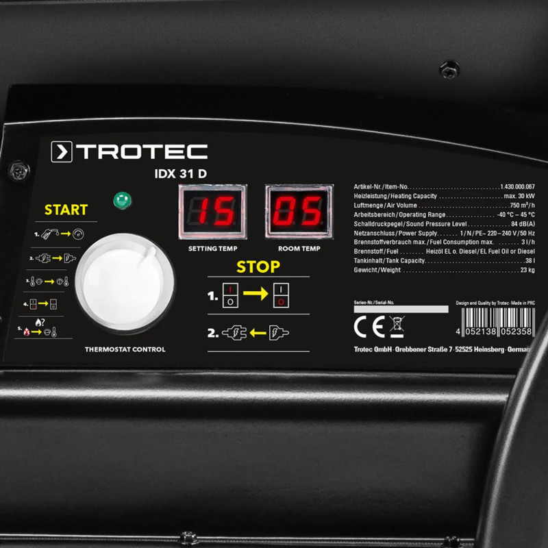 Дизельна теплова гармата прямого нагріву Trotec IDX 31 D