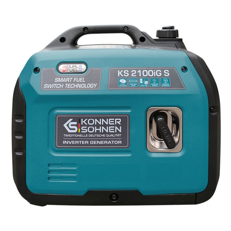 Инверторный комбинированный генератор (газ-бензин) Konner&Sohnen KS 2100iG S